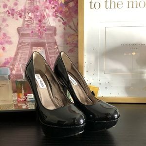 Steve Madden Black Patent Leather Platform Pumps